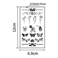 SHEBEEDO Temporary Tattoos Finger Stickers,10 sheets Small Tiny Realistic Fake Finger Tattoos,Semi Permanent Transfer Tattoos Black Flowers Wild Plant Butterfly Fake Tattoos,Waterproof Long Lasting Tattoos