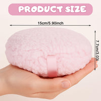 YONEEKSS Large Puff for Body Powder，Oversized Dust Puffs and Container for Women, 6in x 3in Extra Soft Pink Powder Dusting Puffs