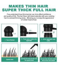 UOYOU MEDIUM BROWN Hair Fibres for Thinning Hair 27.5g Bottle with Applicator | Natural Keratin Hair Fibers Concealer for Hair Loss for Men and Women | Hair Building Fibres Powder [MEDIUM BROWN]