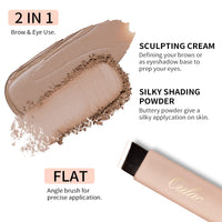 Oulac Light Brown Eyebrow (Powder + Gel) Kit Makeup, 2 Colours Fills & Contours Brows with Brush, Mirror, Waterproof Eye Brow Pomade, Blonde Hair for Natural Looking 3.2 g (Golden blonde)