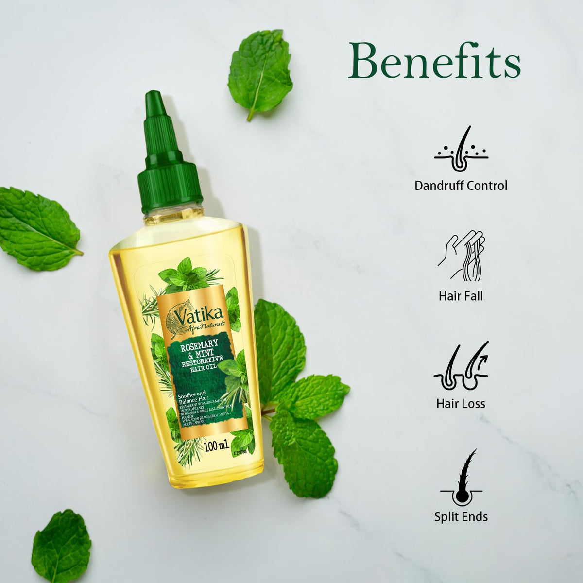 Vatika Naturals Vatika Afro Naturals Rosemary & Mint Restorative Hair Oil - 100 ml | Balances, Soothes, & Nurtures Hair With Natural Blend