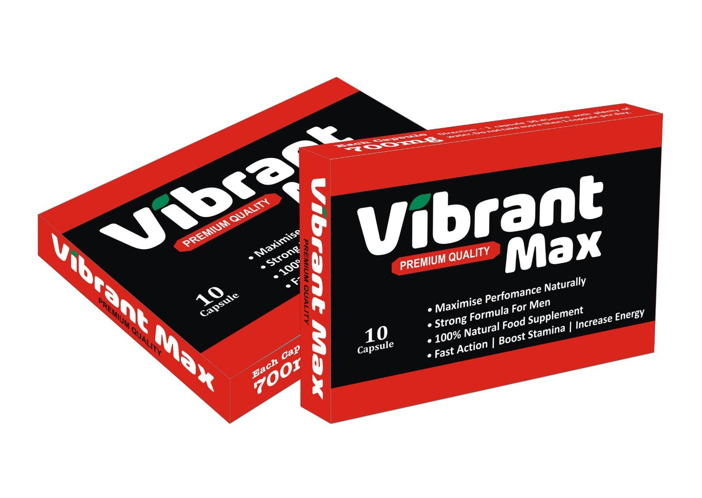 Vibrant Max VIBRANT MAX- Ginseng Complex - The Most Effective Natural, Powerful and Fast Acting Food Supplement for Men! - (Pack of 10 Capsules)