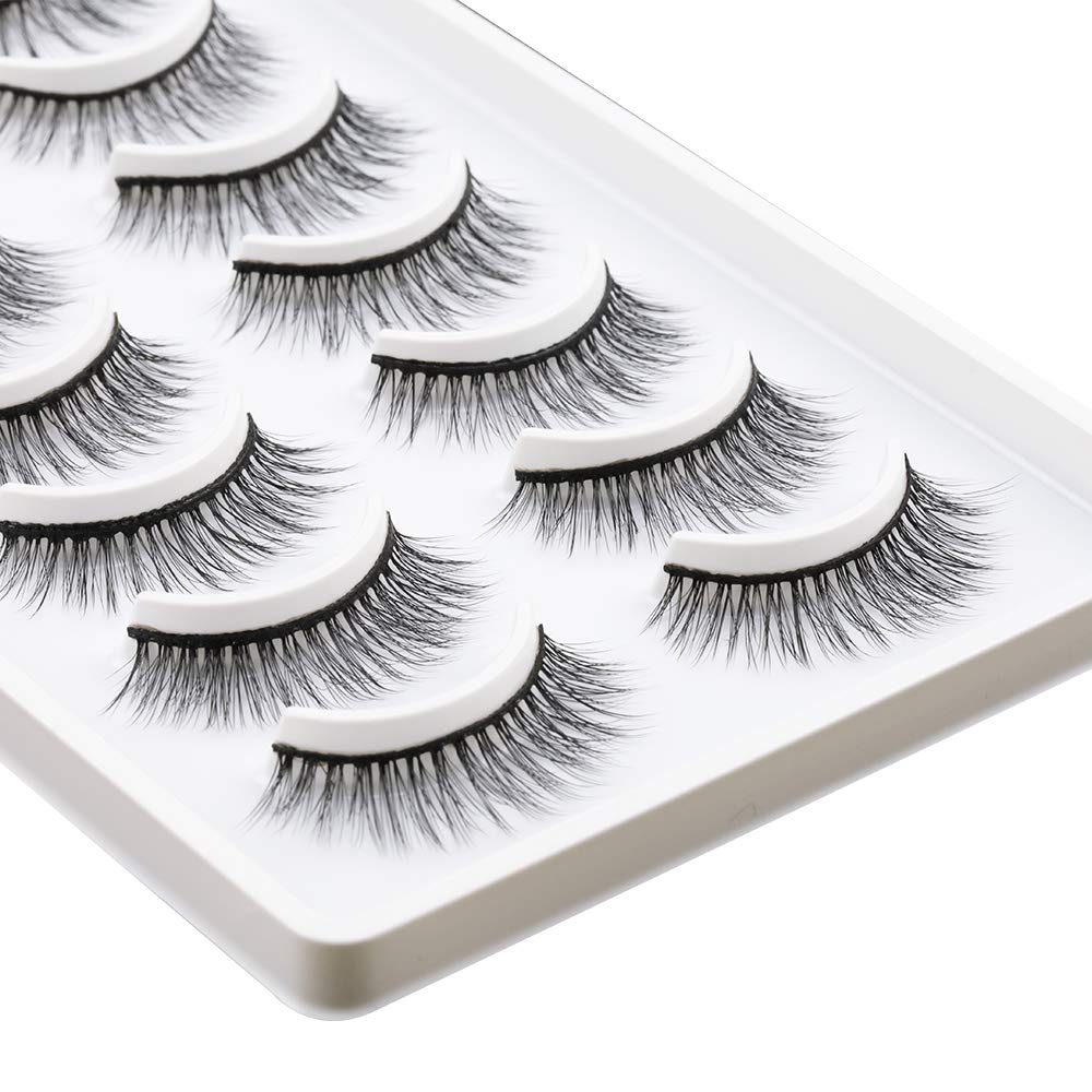 EMEDA False Eyelashes Natural Look 3D Short and Soft Fake Eyelashes Faux m ink Lashes Fluffy And Wispy Eye Lashes 10 Pairs 100% Handmade Fake Lashes 1 Pack (SP25)