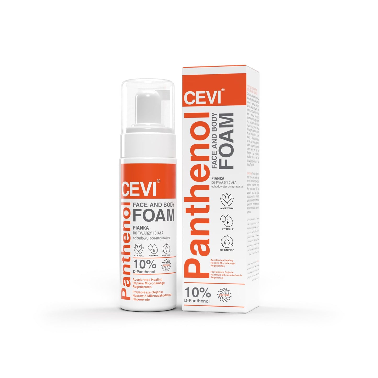 CEVI Panthenol Soothing Foam 10% – Leave-On Relief for Tattooed, Irritated or Sun-Exposed Skin – Post-Treatment Moisturising Foam, Aloe Vera and Vitamin E, Healing and Regenerating Formula, 150 ml
