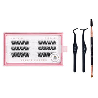 Lola's Lashes Pre-glued Lashes | Bold Definition 3 Row Starter Kit | Pre-Glued Lashes | Easy Application | Application Tools Included | 5-10 Days Wear & Waterproof | 10-14mm