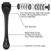 Dr.roller Derma Roller Hair Growth Men and Women, Beard Roller Microneedling Roller for Growth, 540 0.5mm Titanium Micro Needles Beard Growth Roller, Derma Roller for Stimulate Beard and Hair Growth