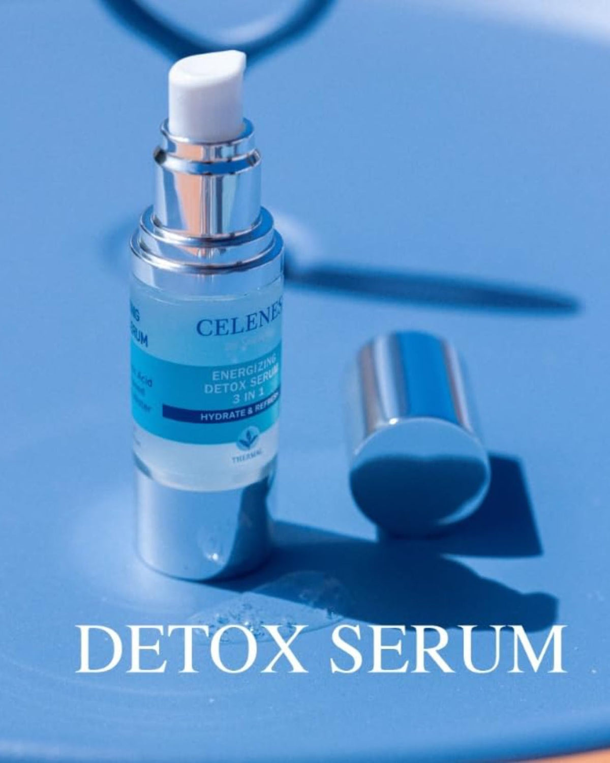 Celenes By Sweden Celenes by Sweden Thermal Energizing Detox Serum 3-in-1 - Hyaluronic Acid, Red Algae & Natural Thermal Water for Hydration and Protection - Suitable for Sensitive Skin - 30ml