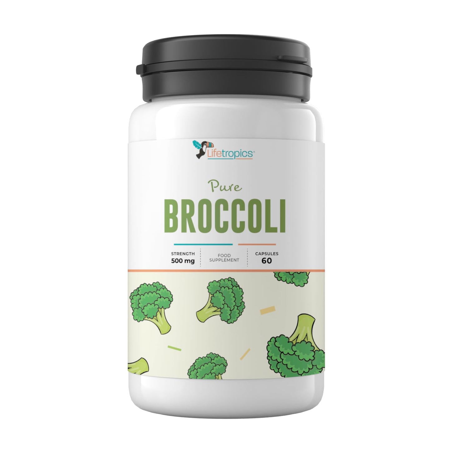 Lifetropics Pure Broccoli - 500mg Broccoli Extract (10% Sulforaphane) - Broccoli Supplement - 60 Vegetable Capsules