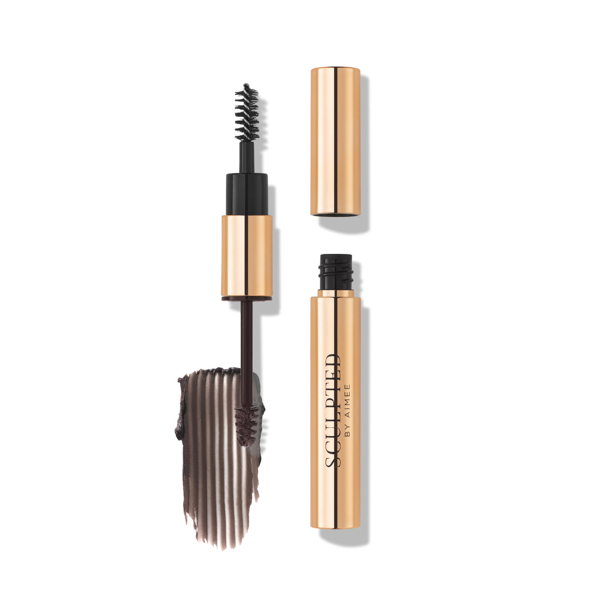 SCULPTED by Aimee EasyBrow Black Brown from Sculpted by Aimee - Travel-Friendly, Double-Ended, Vegan 2-in-1 Tinted Fibre or Clear Eyebrow Gel with Spoolie