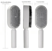 WANWEN Self Cleaning Hair Brush for Women, 3D Air Cushion Massager Brush, Easy Clean Hair Brush, Detangling Anti-Static Brush, Suitable for All Hair Types (White)
