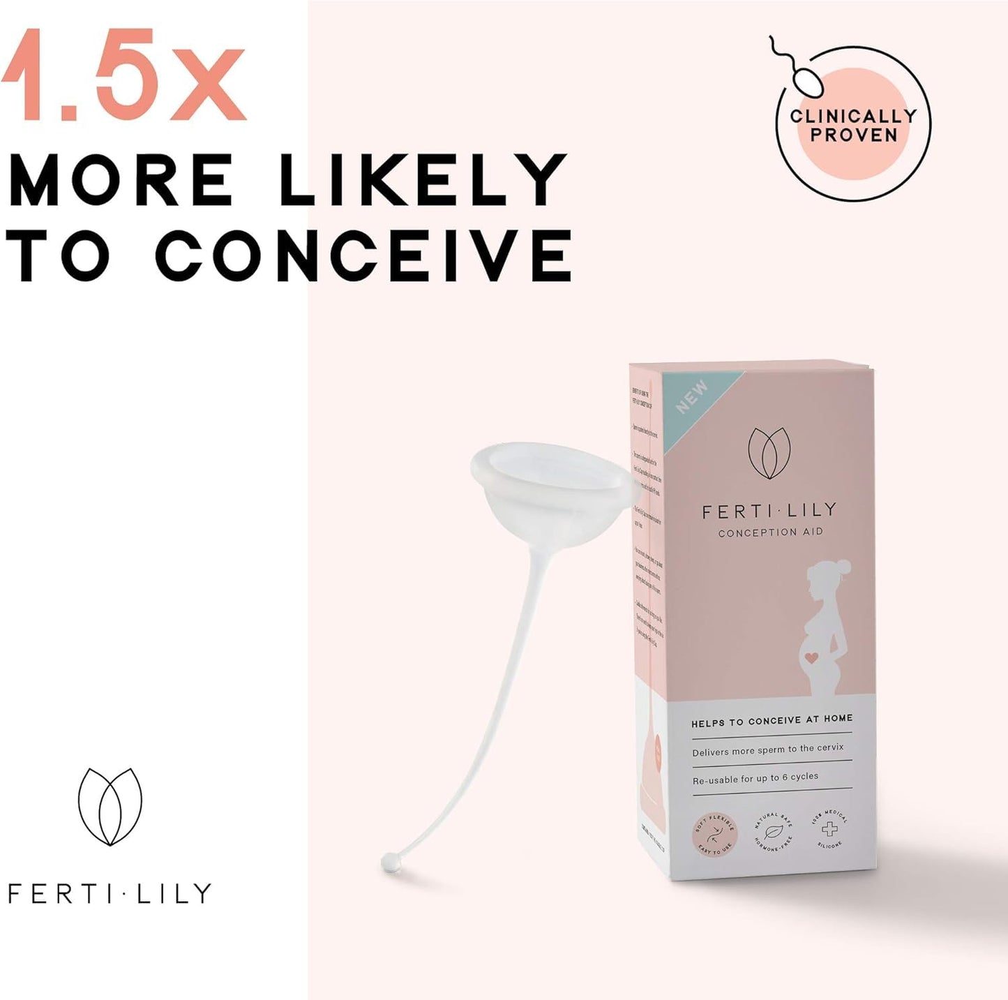 FERTILILY Bundle Conception Cup & 50ml Conception Gel Fertility Kit for Pregnancy - Trying to Conceive - Natural & Hormone Free. Clinically Proven to Increase Chances of Conception by +48%!