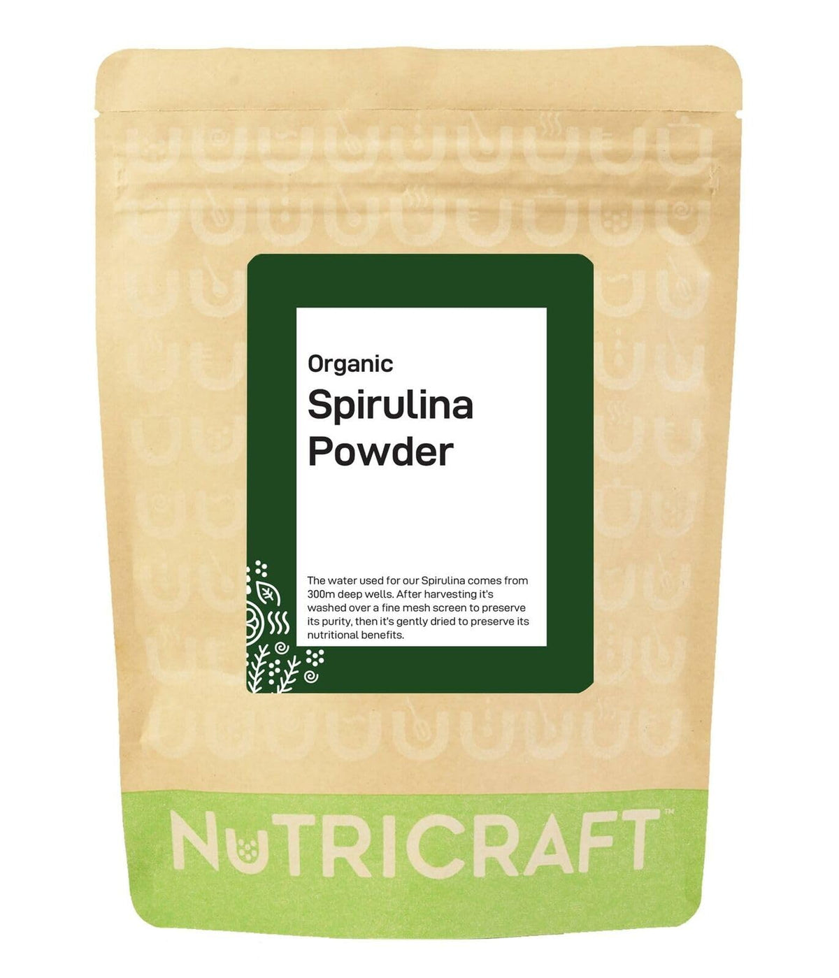 Nukraft NutriCraft Pure Organic Spirulina Powder - 500g, High Protein, Antioxidant-Rich, Superfood for Smoothies, Juices, and Baked Goods, No Additives or Preservatives, Natural Immune System Booster