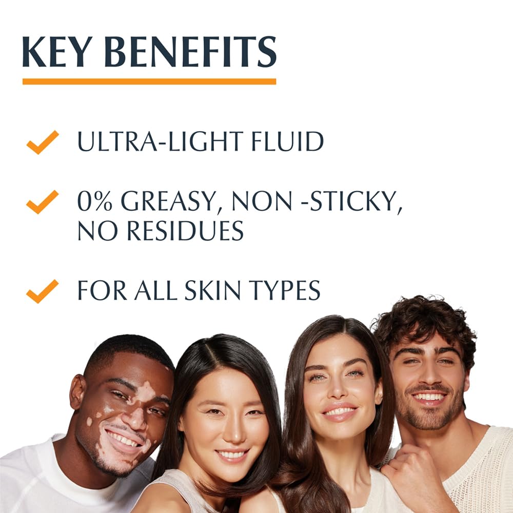Eucerin Sun Face Hydro Protect Ultra-Light Fluid SPF 50+ Cream for All Skin Types, Even Sensitive Skin with Advanced Spectral Technology 50ml