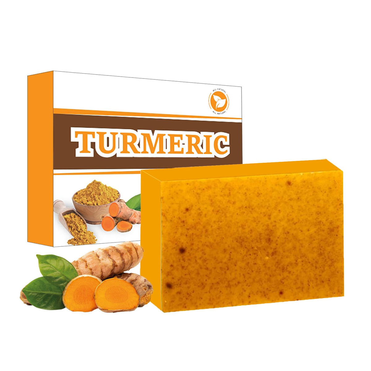 ISBEAUSOLS Turmeric Soap Bar for Body & Face - Natural Kojic Acid, Collagen, Vitamin C, Dark Spot Remover for Even Skin Tone, Dark Spots, Smooth Skin (100g)