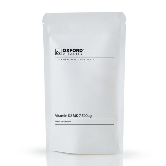 Ov OXFORD VITALITY Vitamin K2 MK-7 | High Strength 500µg Tablets for Blood and Bone Health | Oxford Vitality