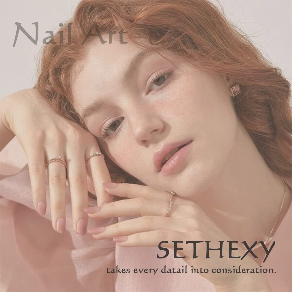 Sethexy Swirl Almond False Nails Orange French Stiletto Stick on Nails Wave Line Fake Nails 24Pcs Acrylic Art Press on Nail Tips for Women and Girls