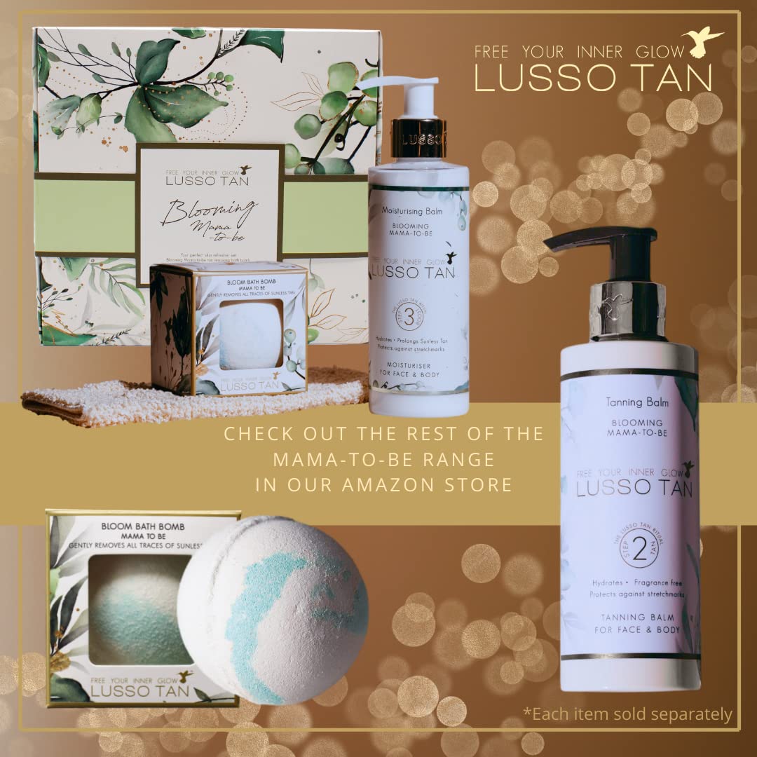 Tan Removing Bath Bomb for Pregnancy - Nourishes and softens Tightly Stretched Skin. Natural, Organic, Vegan and Cruelty-Free Pregnancy-Safe Tan Eraser from Lusso Tan Maternity Range