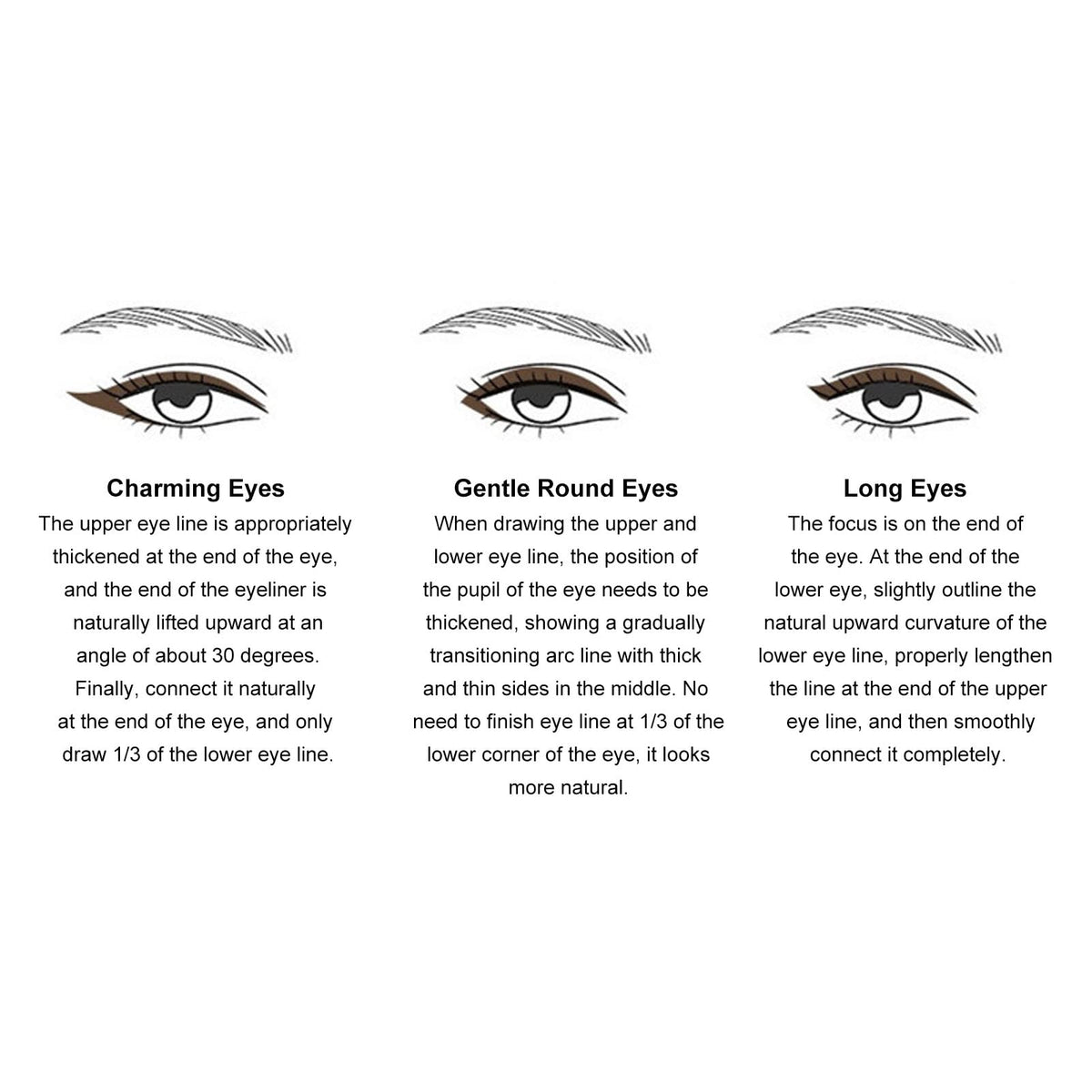 ZJchao 3pcs Eyeliner Makeup Tool, Waterproof Quick Eye Makeup Tool Long Lasting Eyeliner Gel Eyeliner Guide Wand, Green