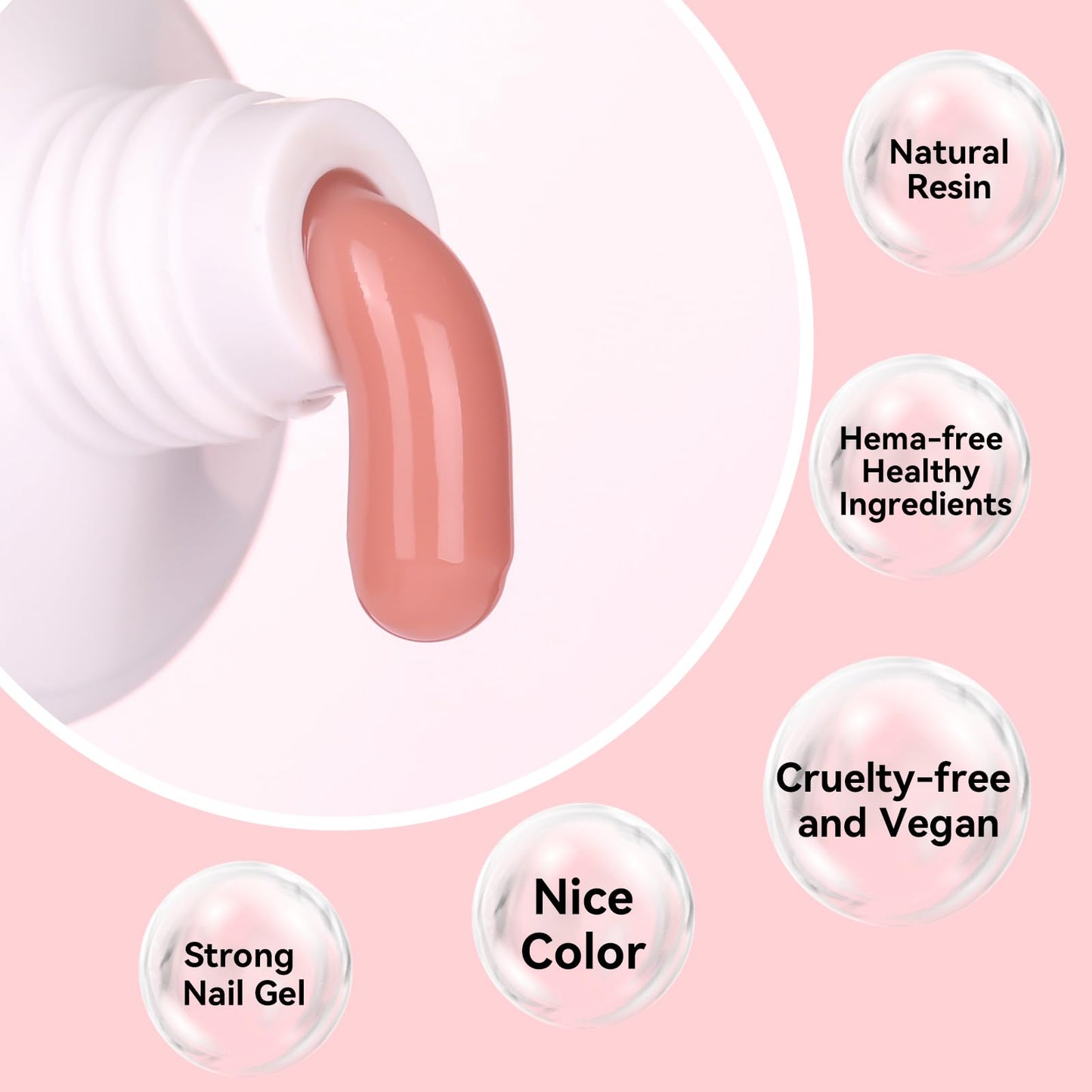 Makartt Poly Nail Gel, Long Lasting 3D Gel for Nail Art, Quick Nail Builder Extension Gel 50ML, Natural Look White Pink Clear Rosy for Technician Starter DIY Salon for Woman (A-Siesta)