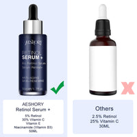 Aeshory Retinol Serum for Face/Neck/Eyes 50ml, High Strength with 5% Retinol, 30% Vitamin C, Vitamin E & Hyaluronic Acid - Anti Aging Facial Serum for Moisturizing, Fine Line and Wrinkles, Skin Repair