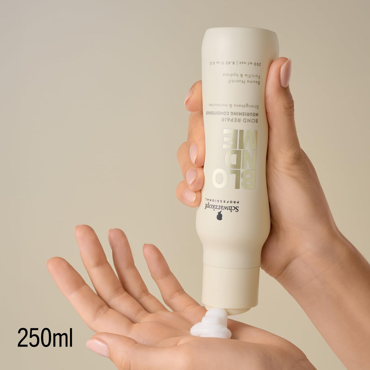 BlondMe Schwarzkopf Professional BLONDME Bond Repair Nourishing Conditioner Hair Conditioner With Lightweight Formula Almond Oil White Tea Deeply Nourishing Hydrating And Detangling 250 ml