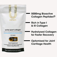 U Perform - Informed Sports Collagen for Fast Muscle Recovery, Hydrolysed Collagen Peptides from Grass Fed Bovine, 5000mg (150 Tablets)
