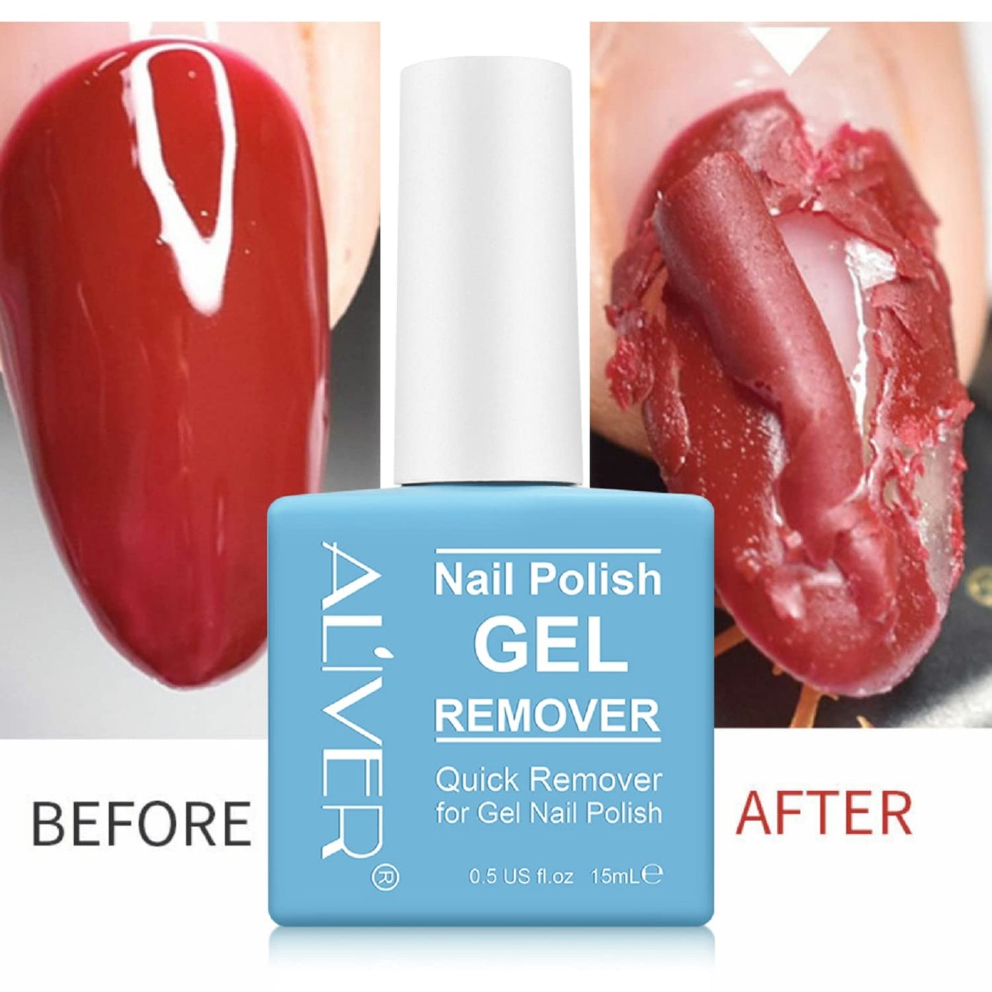 HUALIJIA Magic Nail Polish Remover 2 Pack, Remove Gel Nail Polish, Easily Quickly Peel Off In 2-3 Minutes, Professional Removes Soak-Off Gel Nail, Protect Nail, No Need For Foil, Soaking Or Wrapping, 0.5 Fl Oz