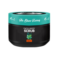 The Shave Factory Face and Body Scrub Mint 300ml – Refreshes and Exfoliates, Suitable for Face and Body, Removes Dead Skin Cells, Ideal for Daily Use