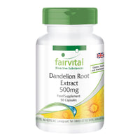 Fairvital | Dandelion Root Extract 500mg - Vegan - HIGH Dosage - 90 Capsules - 10-fold Concentrated