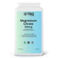 TBQ Nutrition Magnesium Citrate 500mg – 120 Vegan Capsules | High Absorption with 150mg Elemental Magnesium | Supports Energy, Muscle, Nerves & Bone Health | UK-Made, Clean Formula