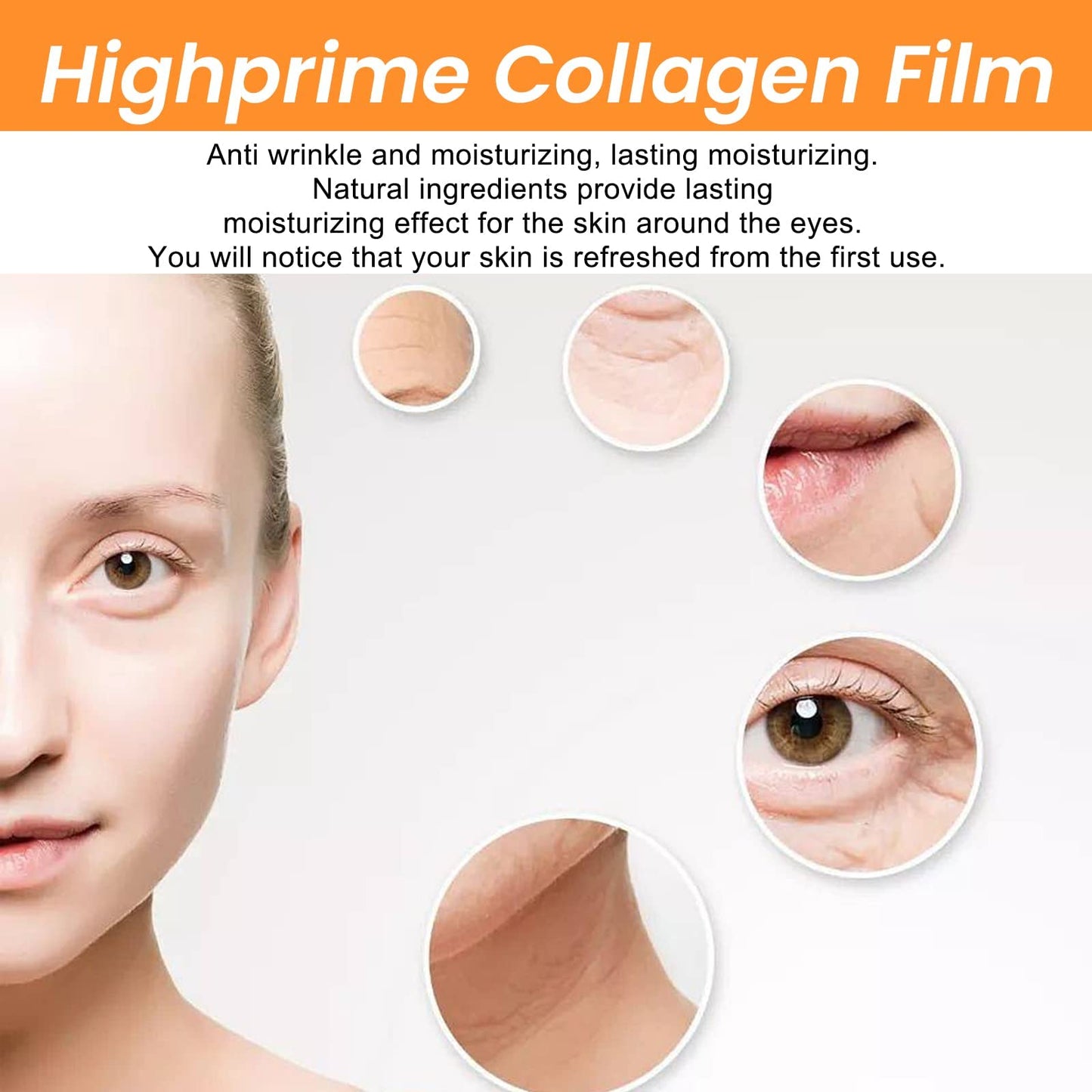 DERMANCE Korea Highprime Collagen Soluble Film - Lighten Dark Circles and Bags Under the Eyes, Anti-wrinkle Lifting and Firming Mask (5box)