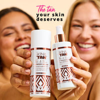 Skinny Tan Wonder Serum Fake Tan - Streak Free Self Tan with Youth Boosting Q10, Vitamin E & Aloe vera for Hydrating Skincare, Vegan & Cruelty Free - Medium, 145ml Plus Mitt & Back Applicator