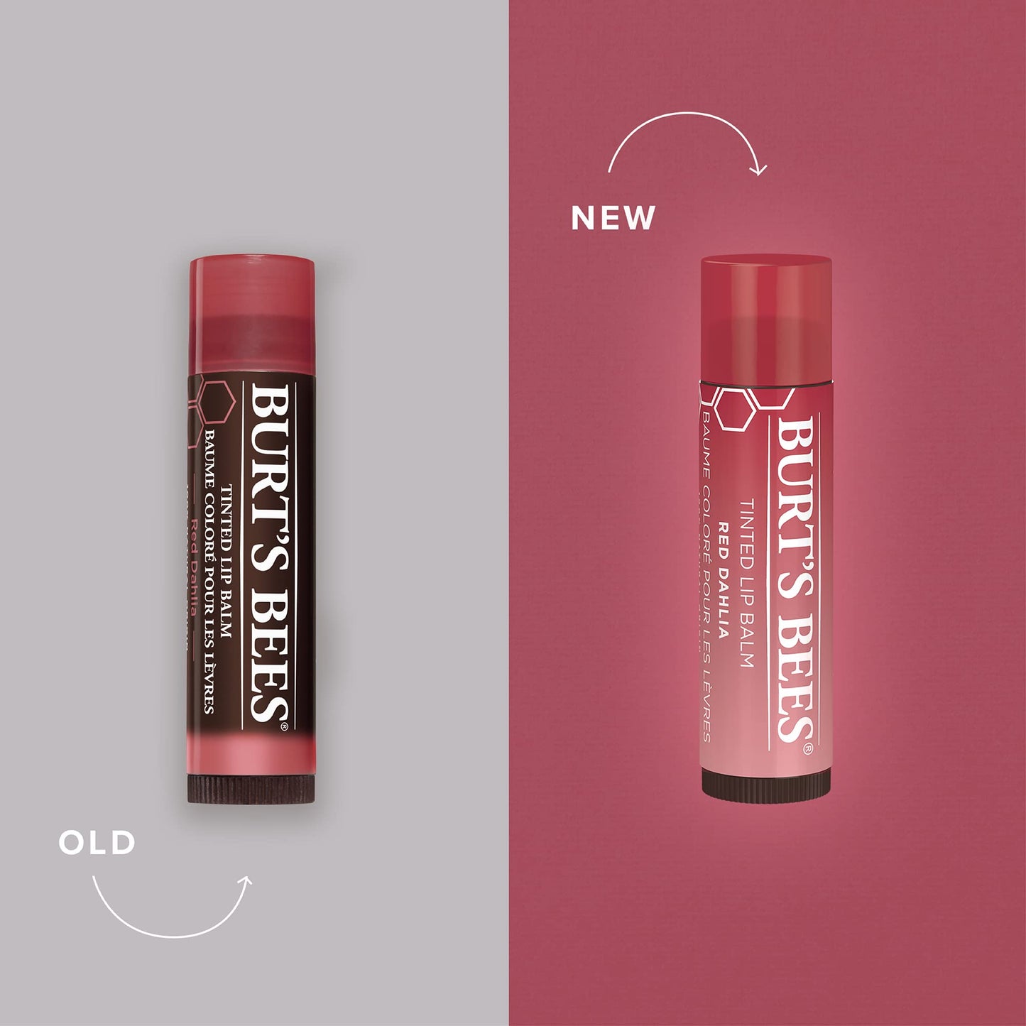 Burt's Bees Tinted Lip Balm Red Dahlia, Moisturising Lip Tint With Shea Butter, 100% Natural Origin, 4.25g