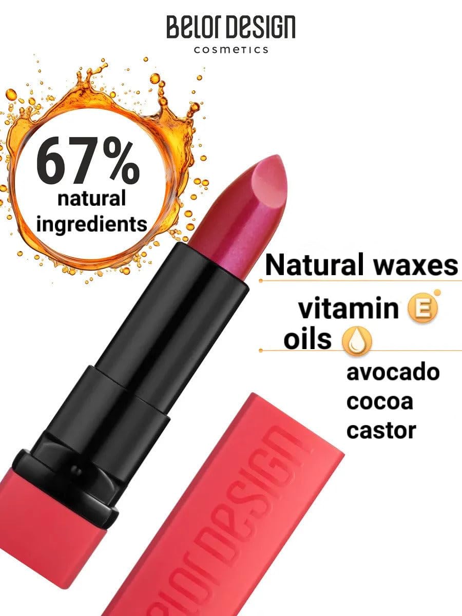 Belor Design BelorDesign Party New Lipstick – Satin & Pearl Finish | 4.3 g Moisturizing Belarusian Lipstick with Avocado & Cocoa Butter | Wide Shade Range (tone 131 smoky rose, one size)