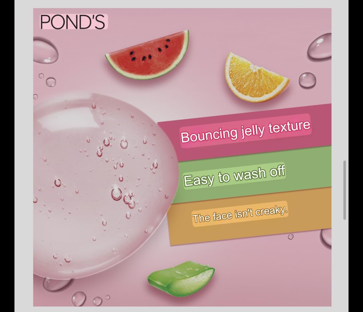 Pond's Dewy Bright Watermelon Jelly Facial Cleanser, 100g