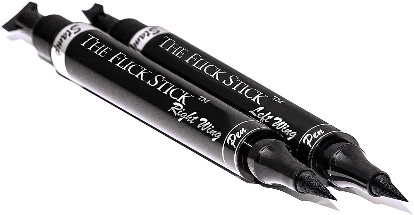 Eyeliner Stamp – Wingliner by Lovoir Black, waterproof, smudgeproof, winged long lasting liquid eye liner pen, Vamp style wing, 2 Pens In A Pack (8mm Mini, Midnight Black)