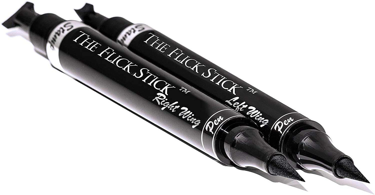 Eyeliner Stamp – Wingliner by Lovoir Black, waterproof, smudgeproof, winged long lasting liquid eye liner pen, Vamp style wing, 2 Pens In A Pack (8mm Mini, Midnight Black)