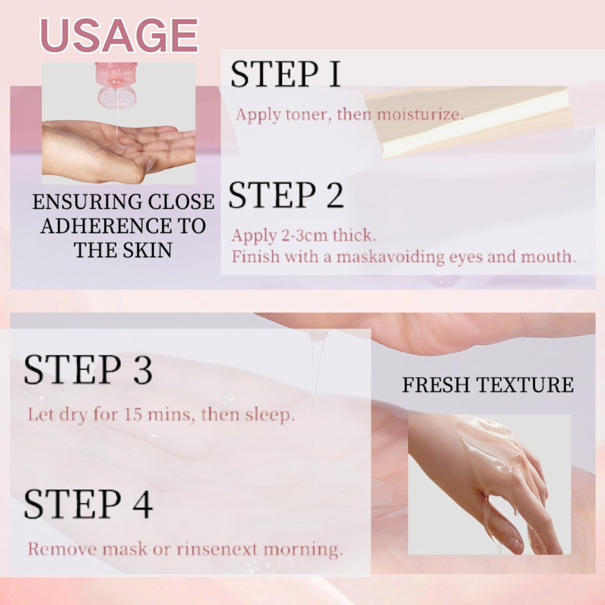 Cureluxe Collagen Night Wrapping Mask Skin Care Set - Collagen Face Mask Beauty Gift Set - Facial Overnight Wrapping Peel Off Mask and Purifying Exfoliating Gel - Reduce Sagging & Dullness (3pcs)