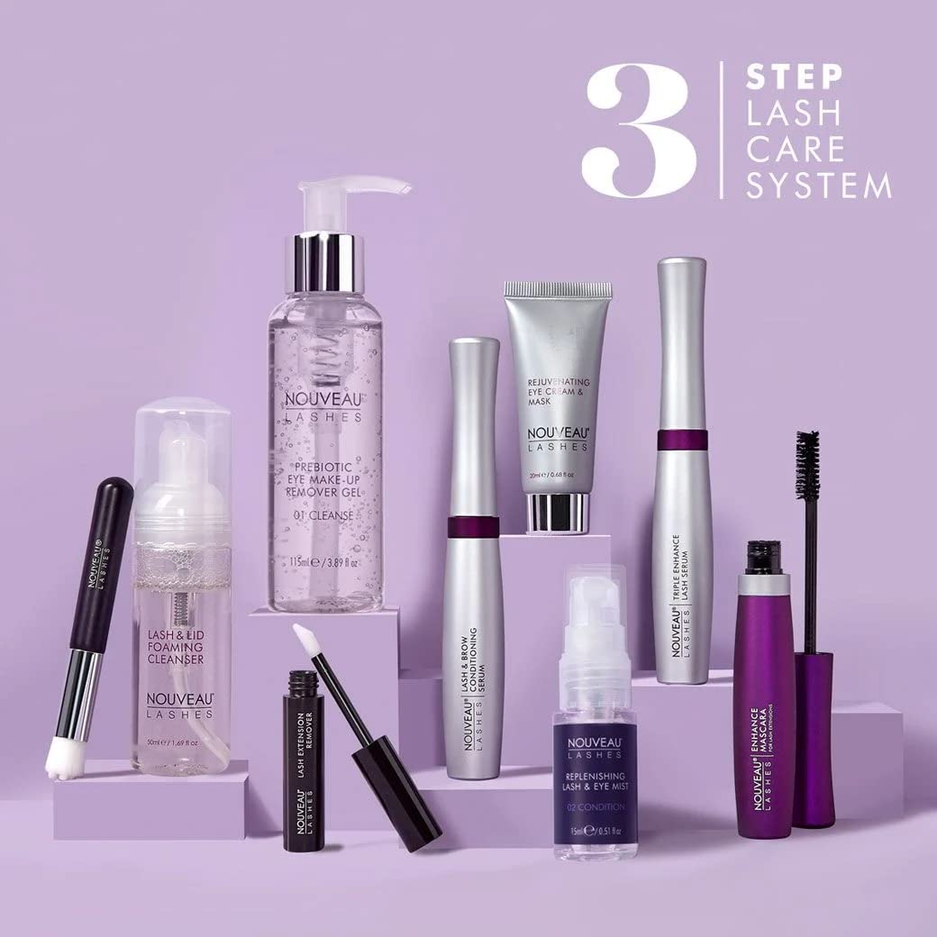 Nouveau Lashes Prebiotic Eye Make Up Remover Gel, Gentle and Oil Free, Suitable for Lash Extensions, Promotes Healthy Skin Microbiome, Vegan, 115 ml