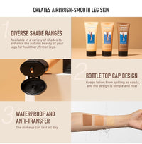 DRTRU Leg Makeup Waterproof No Transfer, Leg Make Up to Cover Veins, Leg and Body Scar Tattoo Cover Up, Light, Easy Application, Concealer Full Coverage(#2 Wheat Color, 4 FL OZ)