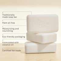 Lucy Bee Certified Organic & All Natural Soap Bar 4 Pack | Moisturising & Rejuvinating | Dermatologist Approved for Sensitive Skin | Unscented & 100% Palm Oil Free, 150g x 4