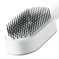 Lam-lord Self Cleaning Hair Brush for Women, Detangling Hair Brush Soft Hairbrush Anti Static Air Cushion Massage Hair Comb for Women Long Short Wavy Straight Hair(White)