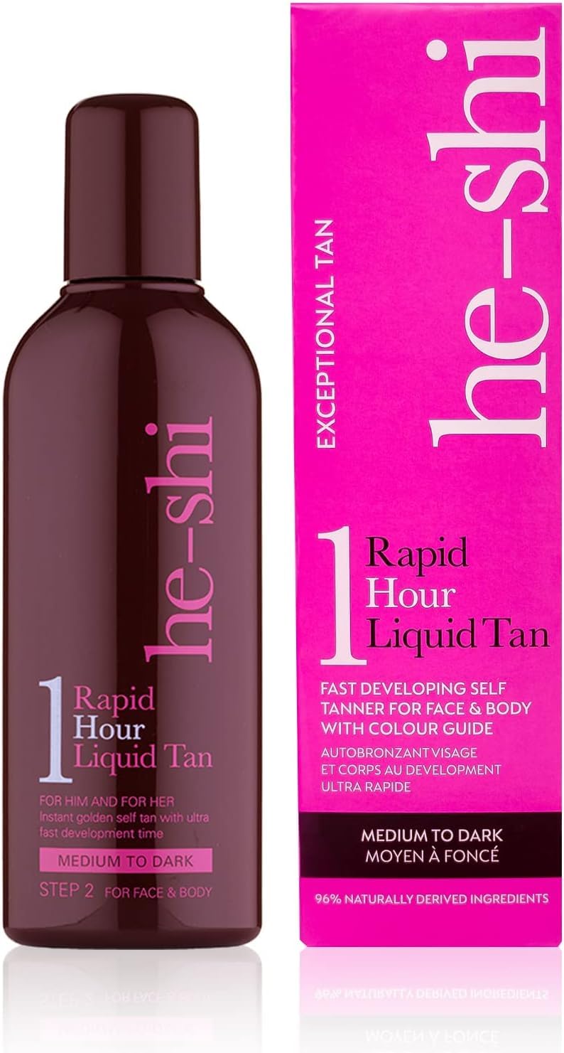 he-shi He-Shi Rapid 1 Hour Liquid Self Tan - Medium to Dark, 150ml