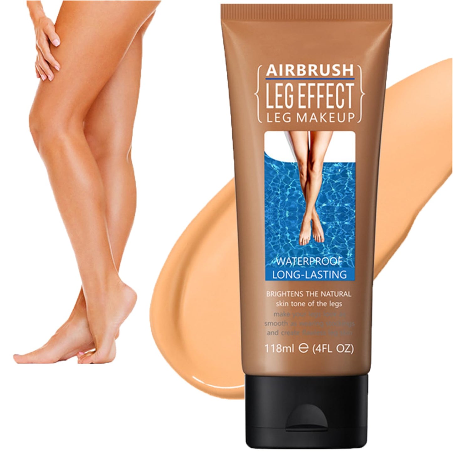 SHEBEEDO Leg Makeup,Leg Concealer Makeup For Freckles,Veins,Leg And Body Scar Cover Up Makeup For Tattoo Cover Up,Long Lasting Waterproof No Transfer Leg Makeup,Brightens The Natural Skin,118ml(#3BRONZE)