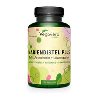 Vegavero Artichoke Leaf Extract Complex | 120 Capsules | HIGH DOSE 80% Silymarin | Liver Detox | NO Additives | Vegan