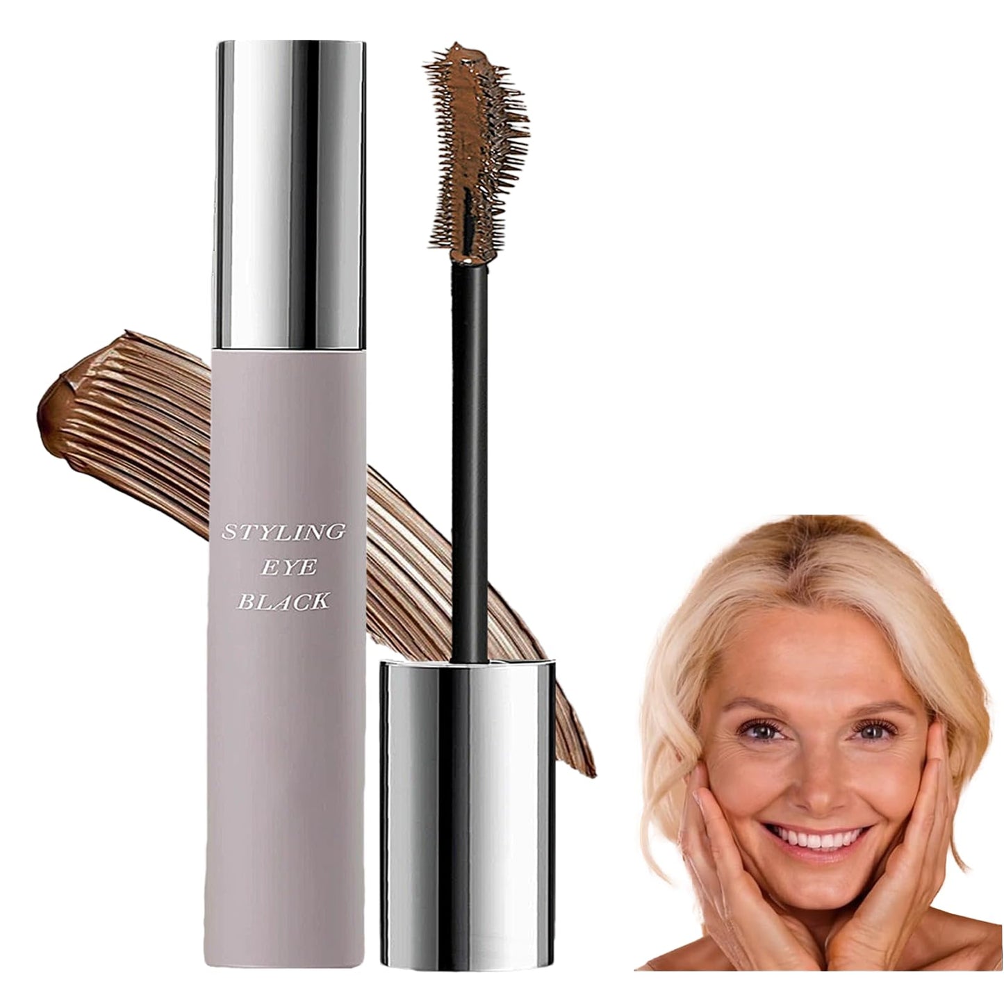 SHEBEEDO Brown Mascara for Older Women, Lengthening Volumising,Waterproof Mascara for Mature Women, Healthier Appearance Brown Lashes, Clump-Free, Smudge-Proof, Long-Lasting & Gentle Mascaras