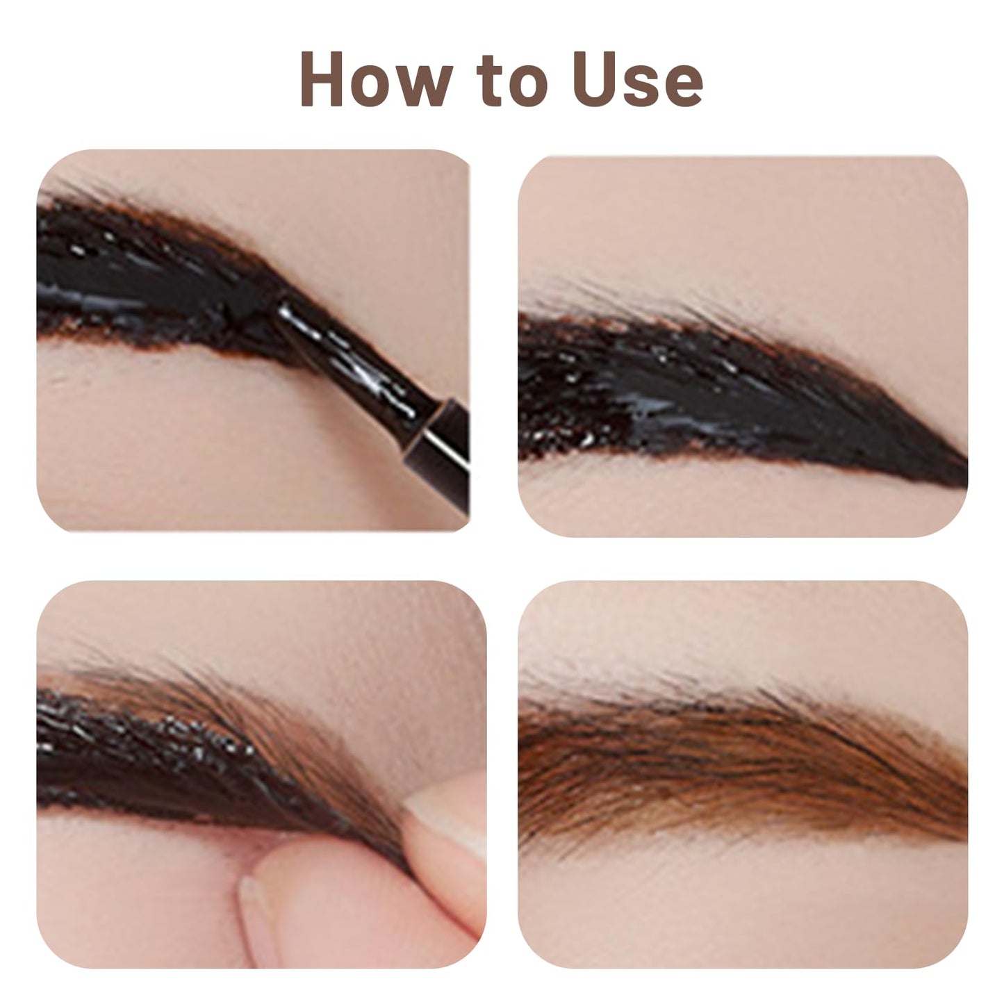 Ninnyi Peel Off Eyebrow Gel, Waterproof Semi Permanent Pomade, Tearing Eye Brow Tint (Dark Brown)
