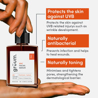 grüum 30ml Kakadu Plum with Vitamin C serum for face - 96% Naturally Derived Anti-ageing Face Serum for Women & Men - Made in The UK