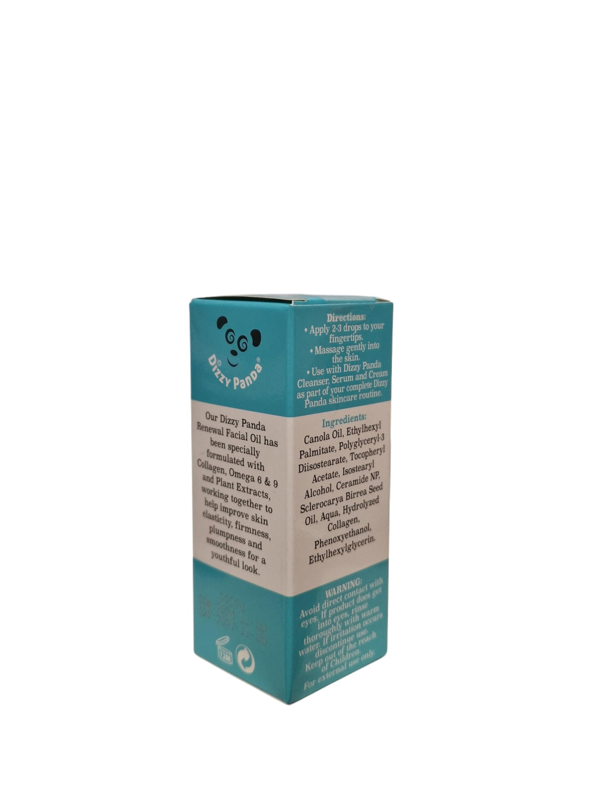 Dizzy Panda Renewal Facial Oil with Collagen, Omega 6 & 9, and Plant Extracts – Hydrating & Firming Formula – 30ml