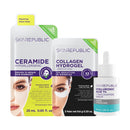 Skin Republic The Hydrating Skincare Set, Ceramide Sheet Mask, Collagen Eye Patches 3 Pairs, Hyaluronic Acid Serum 30ml